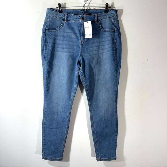 Hue Flannel Lined Denim Leggings NWT Sz 16 - Picture 4 of 16